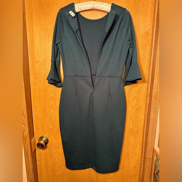 Old Navy teal bell sleeve midi dress size XS - Picture 5 of 9